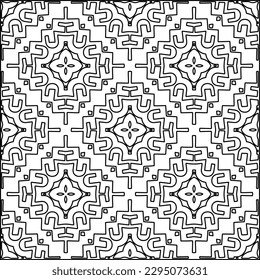 Stylish texture with figures from lines.Abstract geometric black and white pattern for web page, textures, card, poster, fabric, textile. Monochrome graphic repeating design. 