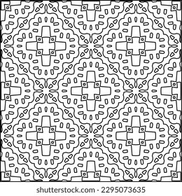 Stylish texture with figures from lines.Abstract geometric black and white pattern for web page, textures, card, poster, fabric, textile. Monochrome graphic repeating design. 