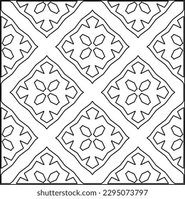 Stylish texture with figures from lines.Abstract geometric black and white pattern for web page, textures, card, poster, fabric, textile. Monochrome graphic repeating design. 