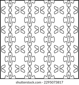 Stylish texture with figures from lines.Abstract geometric black and white pattern for web page, textures, card, poster, fabric, textile. Monochrome graphic repeating design. 