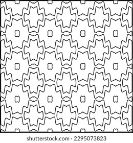 Stylish texture with figures from lines.Abstract geometric black and white pattern for web page, textures, card, poster, fabric, textile. Monochrome graphic repeating design. 