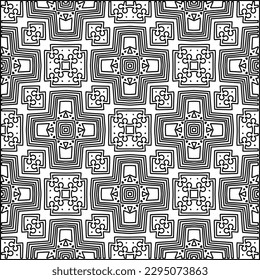 Stilvolle Textur mit Figuren aus Linien.Abstraktes geometrisches Schwarz-Weiß Muster für Webseiten, Texturen, Karten, Poster, Stoff, Textilien. Monochrome grafische Wiederholungsdesign. 