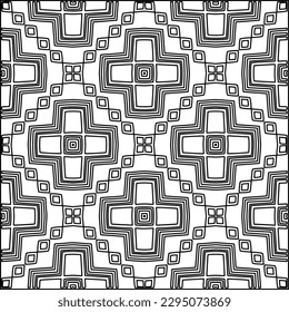 Stylish texture with figures from lines.Abstract geometric black and white pattern for web page, textures, card, poster, fabric, textile. Monochrome graphic repeating design. 