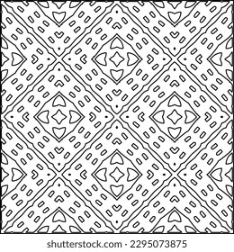Stylish texture with figures from lines.Abstract geometric black and white pattern for web page, textures, card, poster, fabric, textile. Monochrome graphic repeating design. 