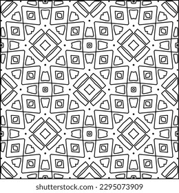 Stylish texture with figures from lines.Abstract geometric black and white pattern for web page, textures, card, poster, fabric, textile. Monochrome graphic repeating design. 