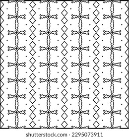 Stylish texture with figures from lines.Abstract geometric black and white pattern for web page, textures, card, poster, fabric, textile. Monochrome graphic repeating design. 