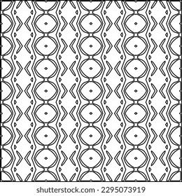 Stylish texture with figures from lines.Abstract geometric black and white pattern for web page, textures, card, poster, fabric, textile. Monochrome graphic repeating design. 