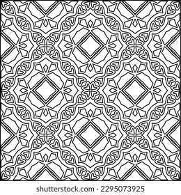 Stylish texture with figures from lines.Abstract geometric black and white pattern for web page, textures, card, poster, fabric, textile. Monochrome graphic repeating design. 