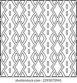 Stylish texture with figures from lines.Abstract geometric black and white pattern for web page, textures, card, poster, fabric, textile. Monochrome graphic repeating design. 