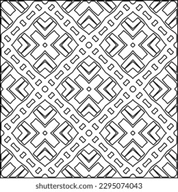 Stylish texture with figures from lines.Abstract geometric black and white pattern for web page, textures, card, poster, fabric, textile. Monochrome graphic repeating design. 