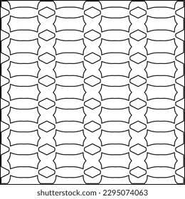 Stylish texture with figures from lines.Abstract geometric black and white pattern for web page, textures, card, poster, fabric, textile. Monochrome graphic repeating design. 