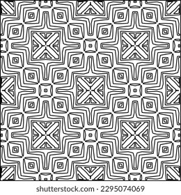 Stilvolle Textur mit Figuren aus Linien.Abstraktes geometrisches Schwarz-Weiß Muster für Webseiten, Texturen, Karten, Poster, Stoff, Textilien. Monochrome grafische Wiederholungsdesign. 