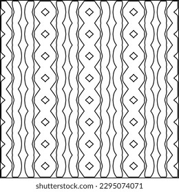 Stylish texture with figures from lines.Abstract geometric black and white pattern for web page, textures, card, poster, fabric, textile. Monochrome graphic repeating design. 