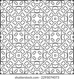 Stylish texture with figures from lines.Abstract geometric black and white pattern for web page, textures, card, poster, fabric, textile. Monochrome graphic repeating design. 