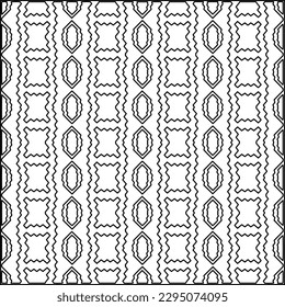 Stylish texture with figures from lines.Abstract geometric black and white pattern for web page, textures, card, poster, fabric, textile. Monochrome graphic repeating design. 