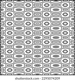 Stylish texture with figures from lines.Abstract geometric black and white pattern for web page, textures, card, poster, fabric, textile. Monochrome graphic repeating design. 