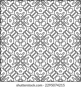 Stilvolle Textur mit Figuren aus Linien.Abstraktes geometrisches Schwarz-Weiß Muster für Webseiten, Texturen, Karten, Poster, Stoff, Textilien. Monochrome grafische Wiederholungsdesign. 