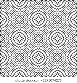 Stylish texture with figures from lines.Abstract geometric black and white pattern for web page, textures, card, poster, fabric, textile. Monochrome graphic repeating design. 