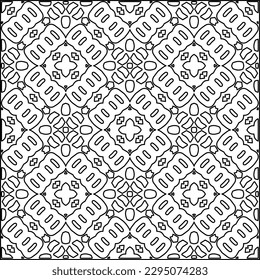 Stylish texture with figures from lines.Abstract geometric black and white pattern for web page, textures, card, poster, fabric, textile. Monochrome graphic repeating design. 