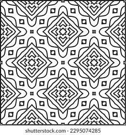 Stylish texture with figures from lines.Abstract geometric black and white pattern for web page, textures, card, poster, fabric, textile. Monochrome graphic repeating design. 
