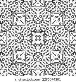 Stylish texture with figures from lines.Abstract geometric black and white pattern for web page, textures, card, poster, fabric, textile. Monochrome graphic repeating design. 