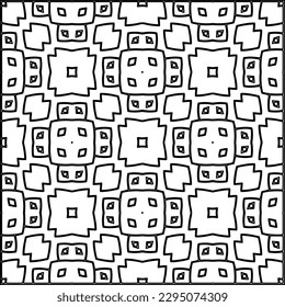 Stylish texture with figures from lines.Abstract geometric black and white pattern for web page, textures, card, poster, fabric, textile. Monochrome graphic repeating design. 