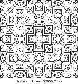 Stylish texture with figures from lines.Abstract geometric black and white pattern for web page, textures, card, poster, fabric, textile. Monochrome graphic repeating design. 