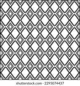 Stylish texture with figures from lines.Abstract geometric black and white pattern for web page, textures, card, poster, fabric, textile. Monochrome graphic repeating design. 