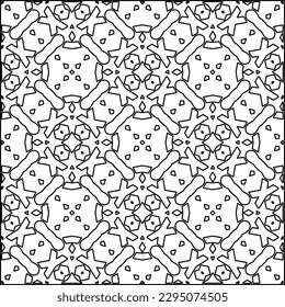 Stylish texture with figures from lines.Abstract geometric black and white pattern for web page, textures, card, poster, fabric, textile. Monochrome graphic repeating design. 