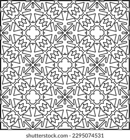 Stylish texture with figures from lines.Abstract geometric black and white pattern for web page, textures, card, poster, fabric, textile. Monochrome graphic repeating design. 
