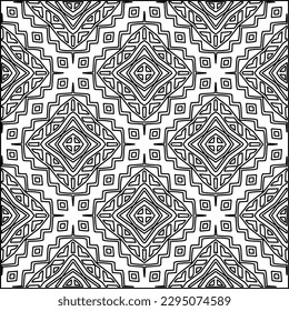 Stylish texture with figures from lines.Abstract geometric black and white pattern for web page, textures, card, poster, fabric, textile. Monochrome graphic repeating design. 