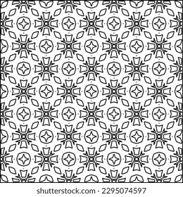 Stylish texture with figures from lines.Abstract geometric black and white pattern for web page, textures, card, poster, fabric, textile. Monochrome graphic repeating design. 
