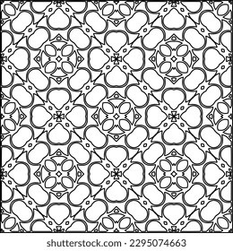 Stylish texture with figures from lines.Abstract geometric black and white pattern for web page, textures, card, poster, fabric, textile. Monochrome graphic repeating design. 
