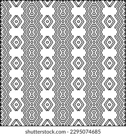 Textura elegante con figuras de líneas.Patrón geométrico en blanco y negro para páginas web, texturas, tarjetas, afiches, tela, textil. Diseño repetitivo gráfico monocromo. 
