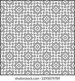 Stylish texture with figures from lines.Abstract geometric black and white pattern for web page, textures, card, poster, fabric, textile. Monochrome graphic repeating design. 