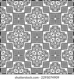 Stylish texture with figures from lines.Abstract geometric black and white pattern for web page, textures, card, poster, fabric, textile. Monochrome graphic repeating design. 