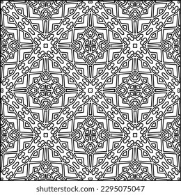 Stylish texture with figures from lines.Abstract geometric black and white pattern for web page, textures, card, poster, fabric, textile. Monochrome graphic repeating design. 