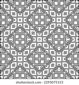 Stylish texture with figures from lines.Abstract geometric black and white pattern for web page, textures, card, poster, fabric, textile. Monochrome graphic repeating design. 