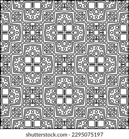Stilvolle Textur mit Figuren aus Linien.Abstraktes geometrisches Schwarz-Weiß Muster für Webseiten, Texturen, Karten, Poster, Stoff, Textilien. Monochrome grafische Wiederholungsdesign. 