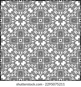 Stylish texture with figures from lines.Abstract geometric black and white pattern for web page, textures, card, poster, fabric, textile. Monochrome graphic repeating design. 
