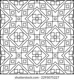 Stylish texture with figures from lines.Abstract geometric black and white pattern for web page, textures, card, poster, fabric, textile. Monochrome graphic repeating design. 