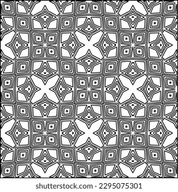 Stylish texture with figures from lines.Abstract geometric black and white pattern for web page, textures, card, poster, fabric, textile. Monochrome graphic repeating design. 