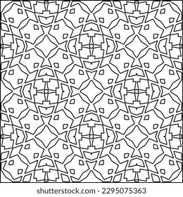 Stylish texture with figures from lines.Abstract geometric black and white pattern for web page, textures, card, poster, fabric, textile. Monochrome graphic repeating design. 
