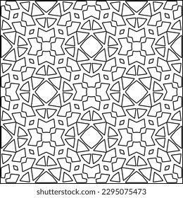Stylish texture with figures from lines.Abstract geometric black and white pattern for web page, textures, card, poster, fabric, textile. Monochrome graphic repeating design. 