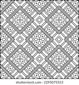 Stylish texture with figures from lines.Abstract geometric black and white pattern for web page, textures, card, poster, fabric, textile. Monochrome graphic repeating design. 