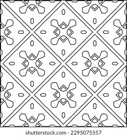 Stylish texture with figures from lines.Abstract geometric black and white pattern for web page, textures, card, poster, fabric, textile. Monochrome graphic repeating design. 