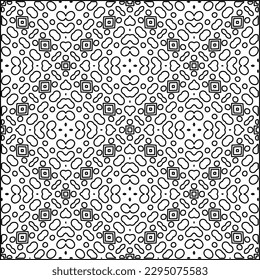 Stylish texture with figures from lines.Abstract geometric black and white pattern for web page, textures, card, poster, fabric, textile. Monochrome graphic repeating design. 