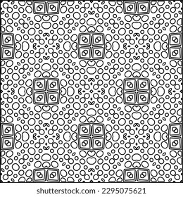 Stylish texture with figures from lines.Abstract geometric black and white pattern for web page, textures, card, poster, fabric, textile. Monochrome graphic repeating design. 