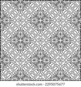 Stylish texture with figures from lines.Abstract geometric black and white pattern for web page, textures, card, poster, fabric, textile. Monochrome graphic repeating design. 