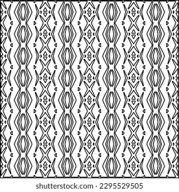 Stylish texture with figures from lines.Abstract geometric black and white pattern for web page, textures, card, poster, fabric, textile. Monochrome graphic repeating design. 